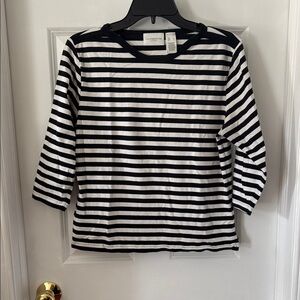 Liz Claiborne Black and White Striped Top